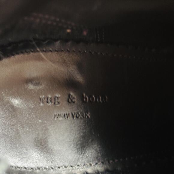 Rag & Bone Boots Womens 8.5 Black Leather Newbury Ankle Booties Block Heel Zip - Picture 11 of 12